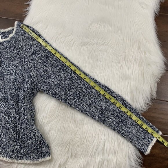 Wildfox Women's Size Small Blue White Lace Up Queen Oxford Oversized Sweater Top - Picture 7 of 10